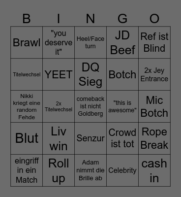 Raw Bingo Card