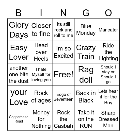 80s Bingo 3 Bingo Card