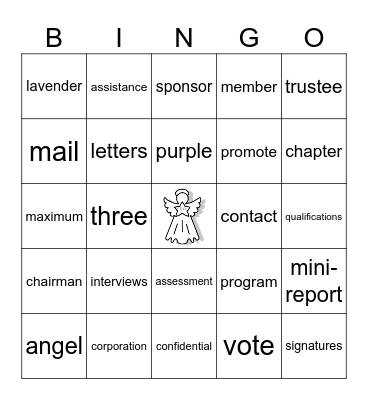 Outreach Bingo Card