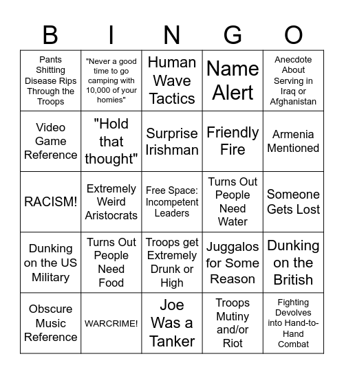 Lions Led By Donkeys Bingo Card