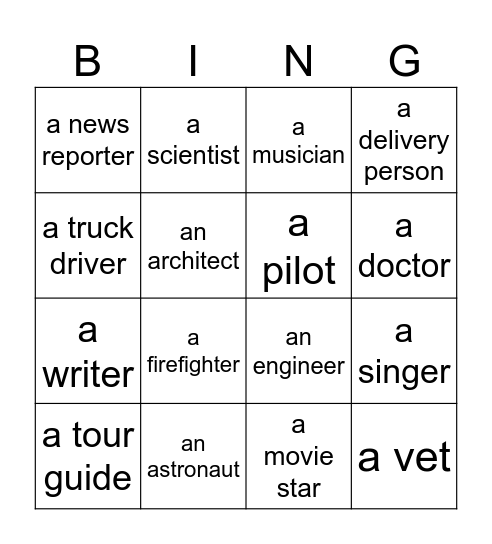Hopes & Dreams Bingo Card
