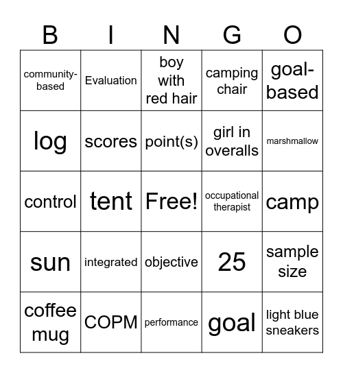 Journal Club Bingo Card