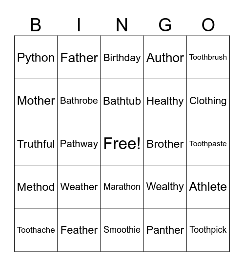 /th/ bingo Card