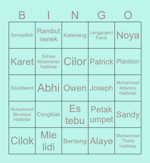 Good luck Bingo Card