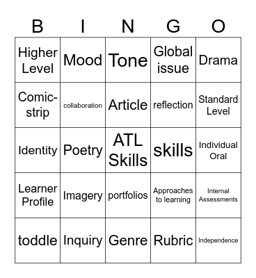 IB Bingo Card