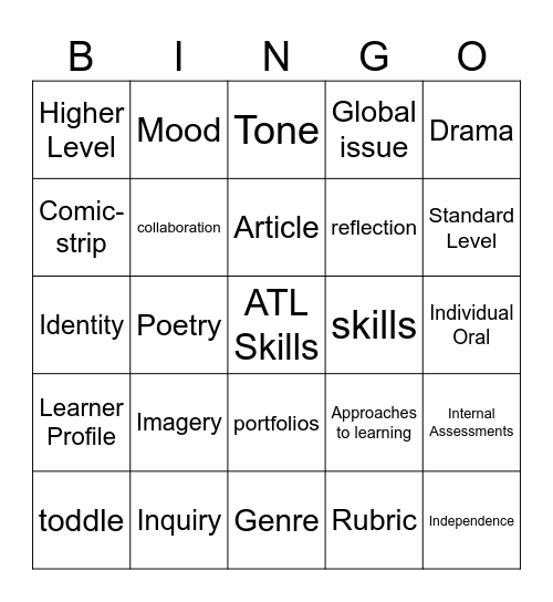 IB Bingo Card