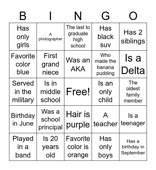 Flournoy Bingo Card