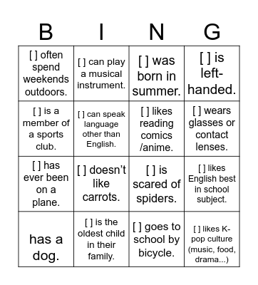 Find Someone Who... Bingo Card