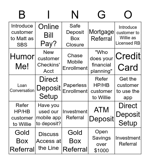 In Third Place.... Bingo Card