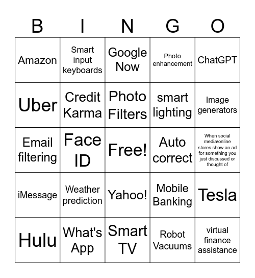 Everyday AI Bingo Card
