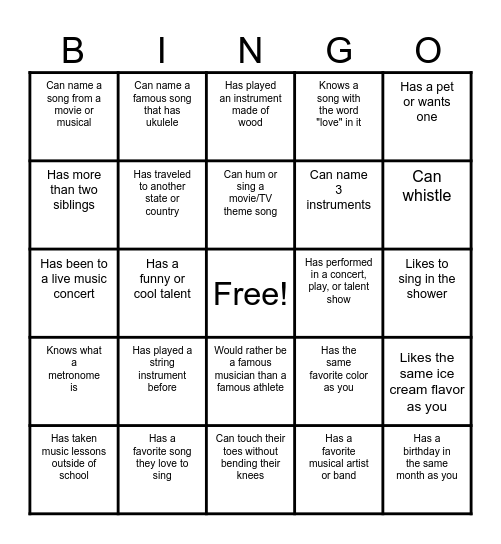 Find Someone Who... Bingo Card