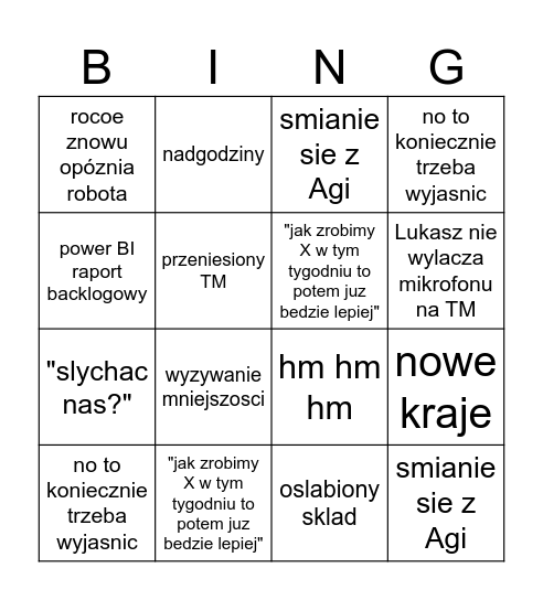 Option 2137 Bingo Card