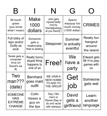 Summer bingo Card