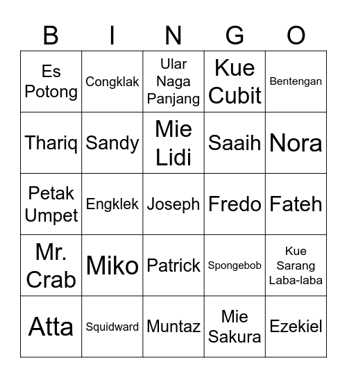 BS Bingo Card