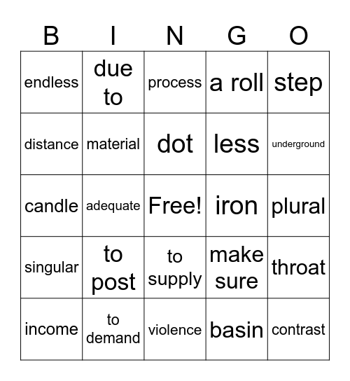 Symphony page 32 Bingo Card