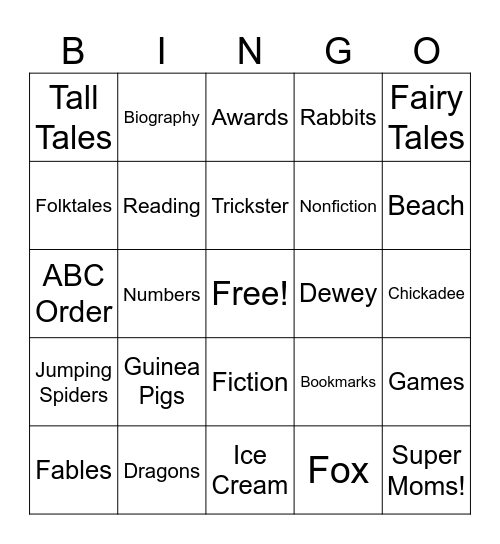 Library Bingo Card