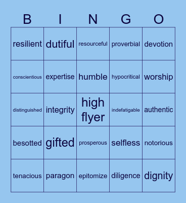 Inspiring People Bingo Card