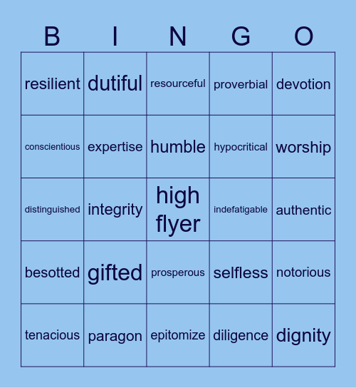 Inspiring People Bingo Card