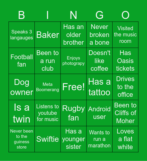 Meet your Metamate Bingo Card