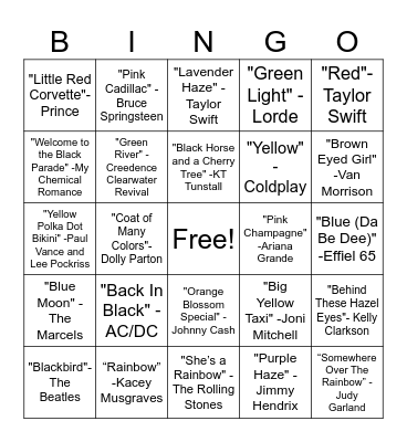 Color Our World Bingo Card