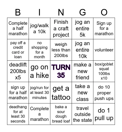 2025 Bingo Card