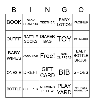 BABY BINGO Card