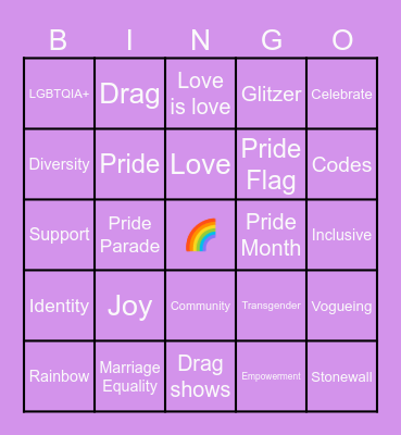 Pride Bingo Card