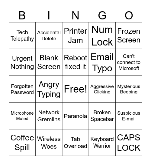 Helpdesk Bingo Card