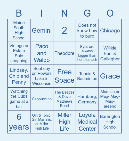 How Well Do You Know the Bride & Groom? Bingo Card