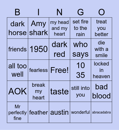 B-DAY BINGO!! Bingo Card