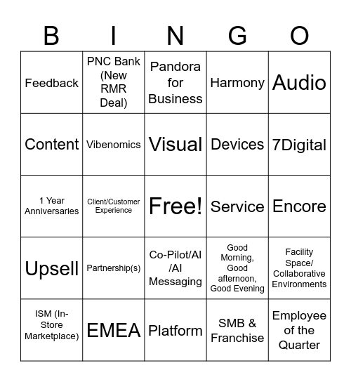 Q2 2025 Bingo Card