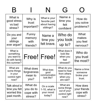 THERAPY BINGO Card