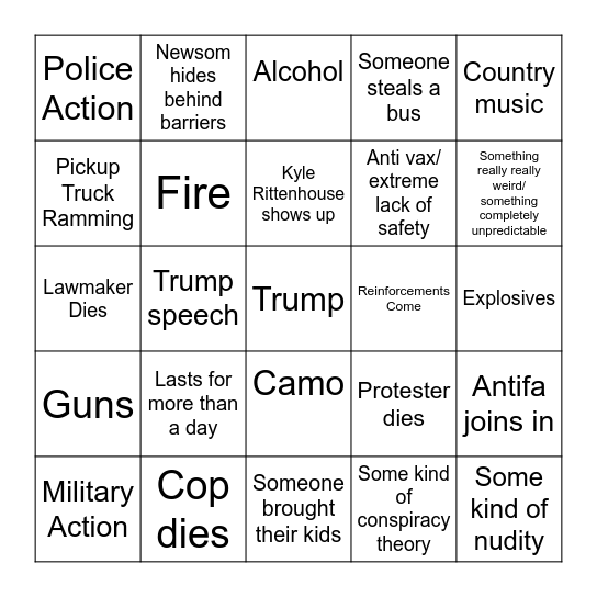 Riot bingo Card