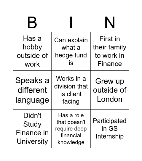 Find Someone Who... Bingo Card
