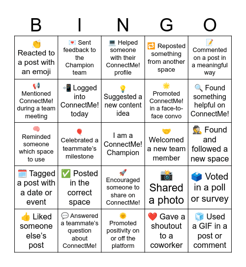 CM! Champion Bingo Card