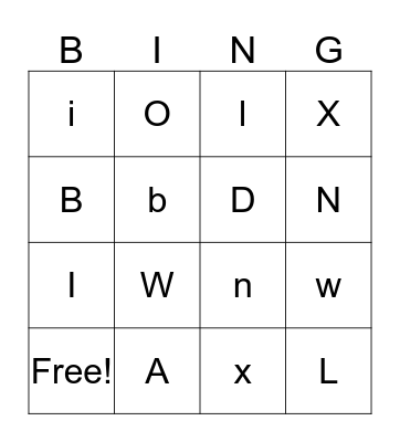 Alex, Adeline and Kobe Bingo Card