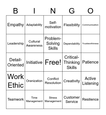 Soft Skills Bingo Card