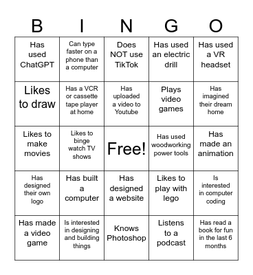 Human Bingo: Tech Edition Bingo Card