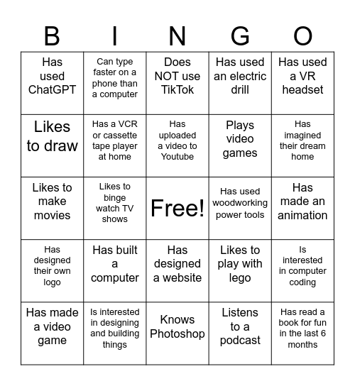 Human Bingo: Tech Edition Bingo Card