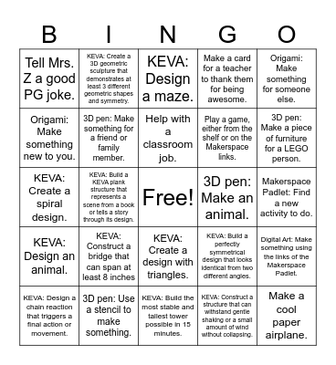 STEM BINGO Card