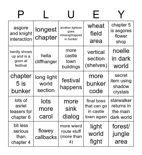 chapter 5 Bingo Card