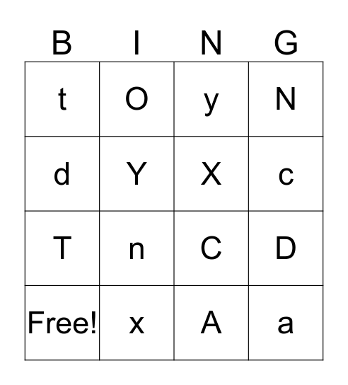 Lacey, Wyatt, Wyatte Bingo Card