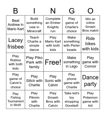 Patina Bingo Card