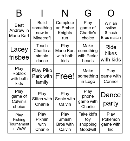 Patina Bingo Card