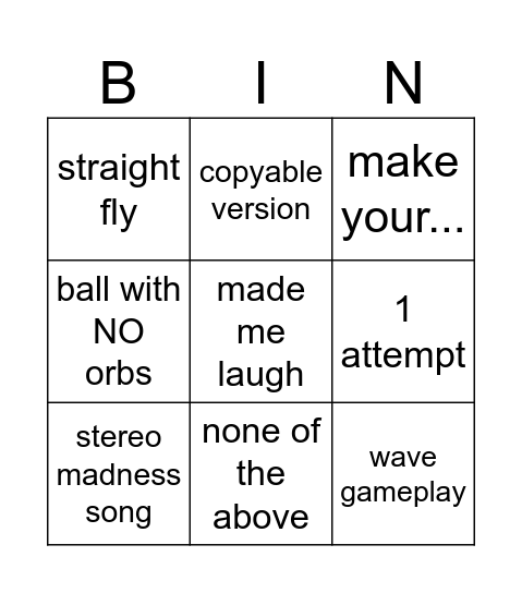 gd bingo Card