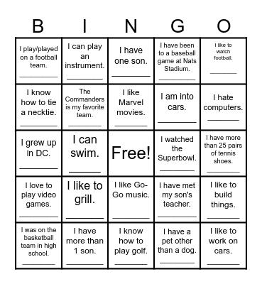 Brunch, Bros, and Bowties Bingo Card