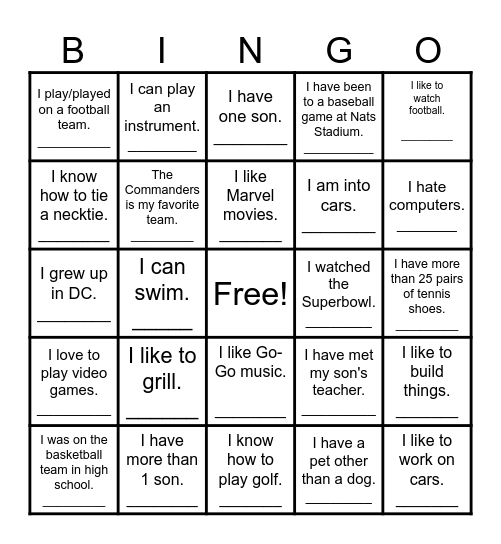Brunch, Bros, and Bowties Bingo Card