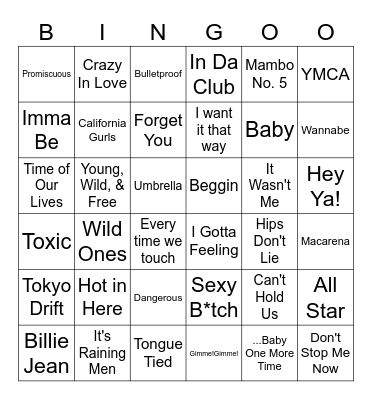 Amigos Musical Bingo Card