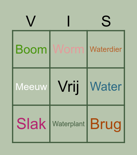 Vreugderijkerwaard met kids Bingo Card