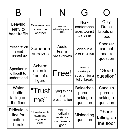 HSC bingo Card
